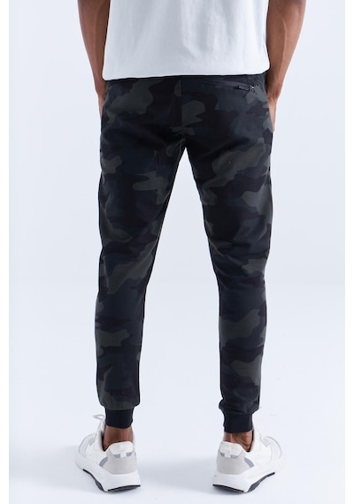 Tommy Life Siyah Gölge Kamuflaj Desenli Dar Kalıp Jogger Erkek Eşofman Alt - 84754 Siyah