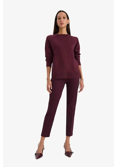 Defacto Sigaret Normal Bel Düz Paça Saten Pantolon J8743az25wnbr228 Bordo-br228