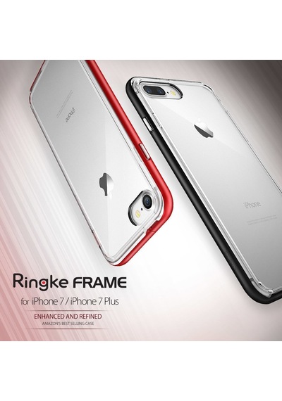 Ringke Frame Apple Uyumlu iPhone 7 İle Çerçeveli Bumper Kılıf Metal Slate