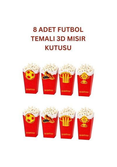 Sarı Kırmızı Futbol Temalı Doğum Günü Parti Seti İyi Ki Doğdun Banner, Tavan Sarkıt, Gözlük, Pasta Süsü Ve Mısır Kutusu