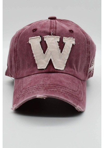 Külah Beyzbol Cap Vintage Erkek Şapka Eskitme Kep - Bordo - Bordo