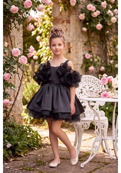 Kent Of Kids Kız Çocuk Abiye Siyah Saten Kat Kat Kabarık Prenses Volanlı Abiye Elbise 5-10 Yaş Kent Of Kids Kız Çocuk Abiye Siyah Saten Kat Kat Kabarık Prenses Volanlı Abiye Elbise 5-10 Yaş