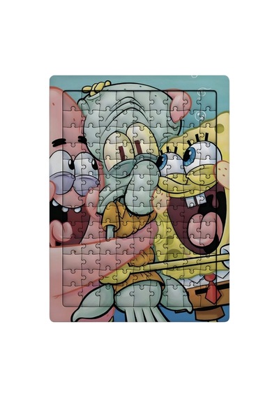 Ghostbastır Design Sünger Bob 99 Parça Ayaklı Puzzle Dekoratif Çocuk Yapbozu 0126