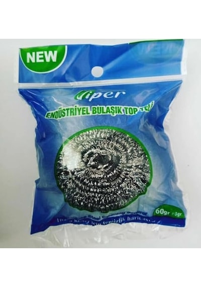 Viper Endüstriyel Bulaşık Teli, Paslanmaz Çelik, 60 Gr, Spiral Form, Profesyonel Temizlik İçin 0