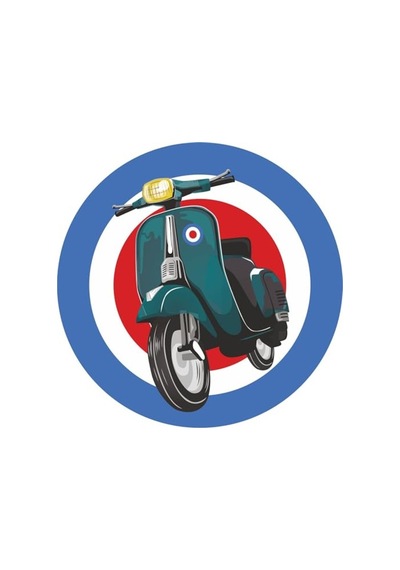 Vespa Sticker - Renkli Ve 8 X 8 Cm Boyutunda