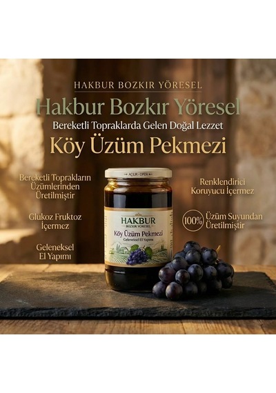 Bozkır Tahin Merkezi Doğal Katkısız Üzüm Köy Pekmezi 800 G