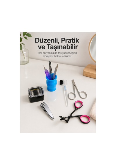 Paslanmaz Çelik Manikür Seti Tırnak Kaş Ve Kişisel Bakım Aletleri Çok Renkli