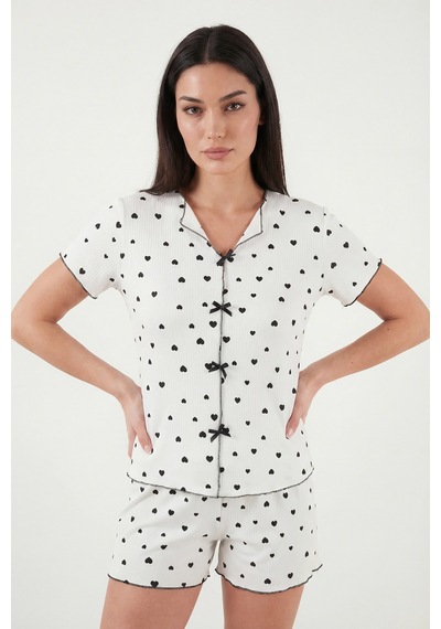 Lela Bayan Pijama Takımı 65770837 Siyah-beyaz
