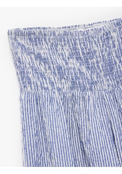 Koton Beli Gipeli Rahat Kalıp Geniş Paça Çizgili Pantolon Mavi Çizgili 5sal40131ıw Mavi