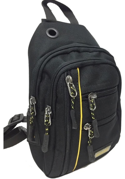 Ogdo - Kanvas Çapraz Sırt, Göğüs Çantası Ve Omuz Çantası - Body Bag - 4924 Sarı
