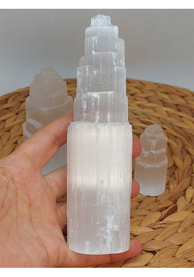 Selenit Taşı Üçlü Kule Set 6-10-15cm