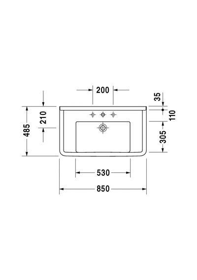Duravit Starck 3 Etajerli Lavabo 850 x 485 MM 0304800000