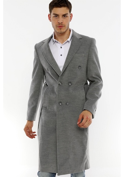 Plt8382 Dewberry Erkek Palto-Gri-Gri