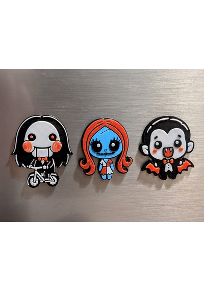 Testere Jigsaw Kuklası Vampir Dracula Nightmare Sally Karakterli Süs Buzdolabı Magneti