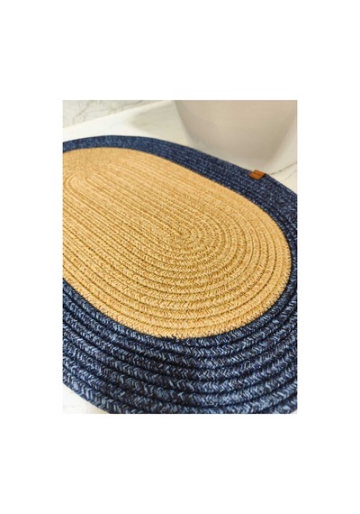 Jüt Hasır Tek Li,banyo Paspası,bohem Tarzı Banyo Takımı, Paspas/40x60 Hasır Kırçılmavi Hasır Kırçılmavi