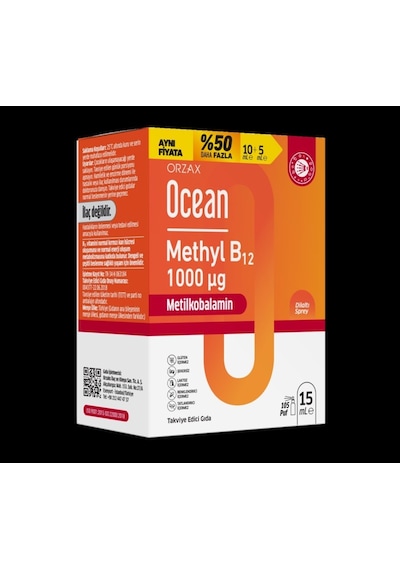 Ocean Methyl B12 1000mcg 10+5ml %50 Fazla 850081345244