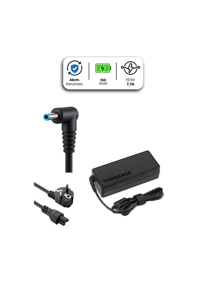 Dell Laptop Notebook Adaptörü Şarj Aleti 19.5v 7.7a 150w 4.5 3.0mm Mavi Uç Yerli Üretim