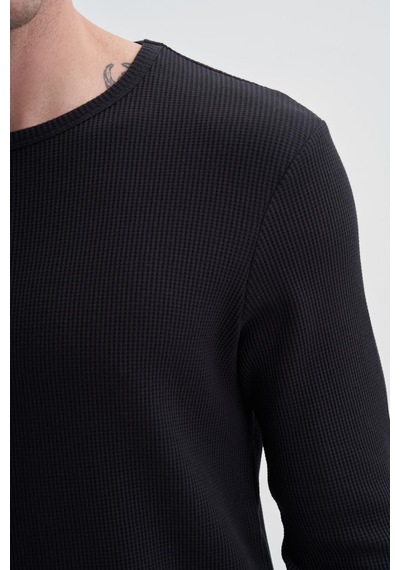 Cazador 51640 Erkek Bisiklet Yaka Sweatshirt Siyah