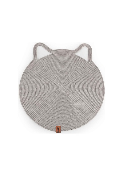 Gobypet Jüt Kulaklı Yuvarlak Kedi Köpek Mama Yatak Önü Paspası Hasır Kedi Matı 40 x 40 CM