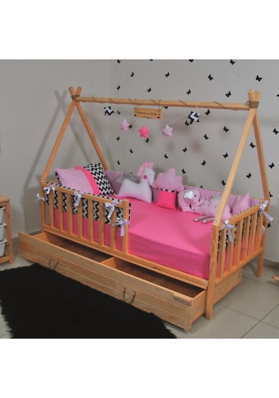 Markaawm Markaawm Montessori Çocuk Yatak Çekmeceli 90X190 Çadır Karyola