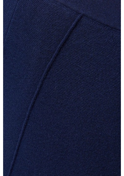 12storeez Relaxed Fit Merino Yünü Karışımlı Pantolon, Geniş Paça Ve Lastikli Bel Lacivert