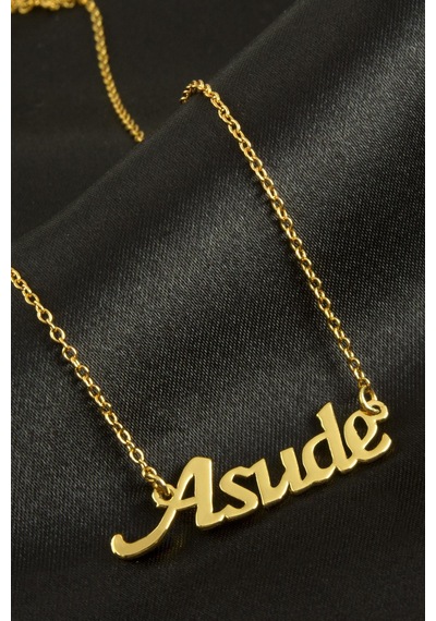 Asude İsimli Kolye -sarı N145 altın