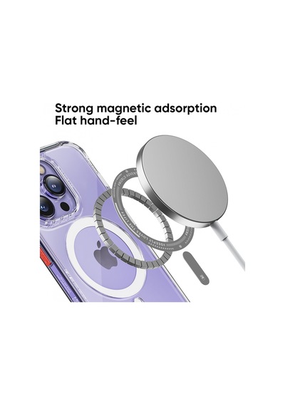 Rock Apple Uyumlu iPhone 14 Pro Air Serisi Magsafe Şeffaf Silikon Kılıf Şeffaf