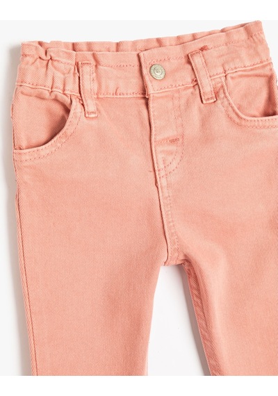 Koton Pantolon Cepli Pamuklu Beli Lastikli Pembe 4wmg40004ad 4WMG40004AD284 Gül