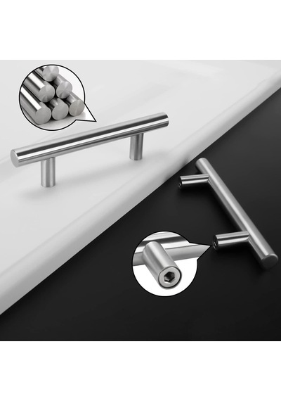 Lexroo 10 Adet Pürüzsüz İnox Metal Kulp 192 Mm Mobilya Mutfak Çekmece Dolap Dolabı Kulbu Kulpu Çok Renkli