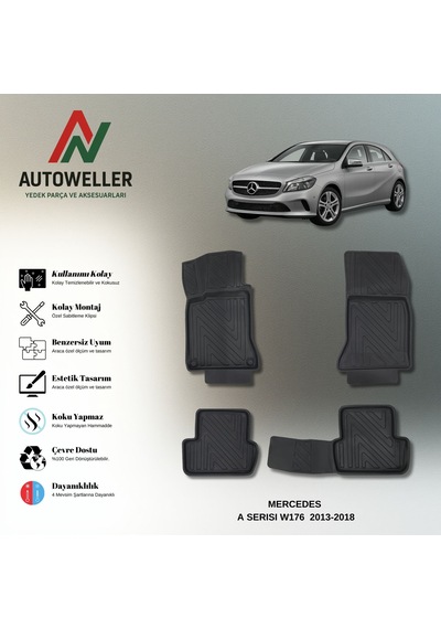 Mercedes-benz A Serisi 2013-2018 W176 Uyumlu Havuzlu Oto Paspas