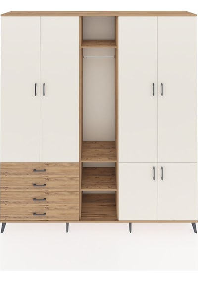 Hyperion Dolap 14 Raflı 4 Çekmeceli Tek Askılı 220x44x243 Çam-aytaşı/çam Çok Renkli Hyperion Dolap 14 Raflı 4 Çekmeceli Tek Askılı 220x44x243 Çam-aytaşı/çam Çok Renkli