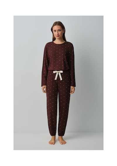 Suwen Meloni Spor Pijama Takımı Wsh1051014691 Kahverengi