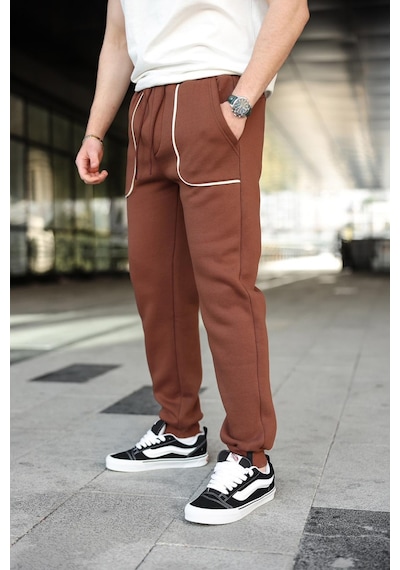 Madmext Acı Kahverengi Şerit Detaylı Jogger Eşofman Altı E6581 Acı Kahverengi