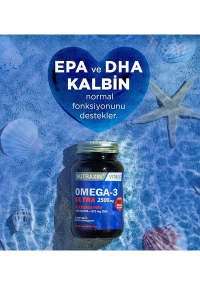 Vitals Ultra Omega-3 2500 Mg 30 Kapsül Takviye Edici Gıda 2 Paketi