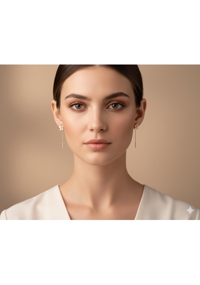 925 Ayar Sallantılı Papatya Küpe.rose.gold.rodaj Papatya Gümüş 76649898