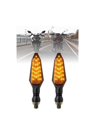Motosiklet Led Sinyal Lambası Sarı Sinyal Işığı Vidalı Universal Montaj Dayanıklı Tasarım