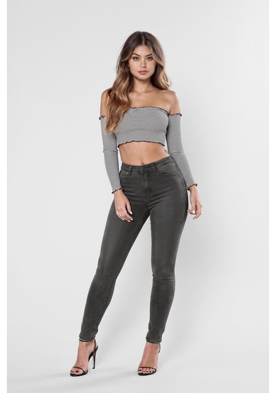 Kadın Gri Skinny Jean Pantolon 001