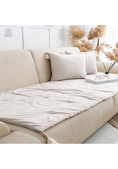 Premium Krem Keten Evcil Hayvan Dostu Koltuk Pedi 80x180 Krem