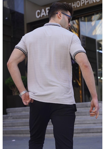 Madmext Boyalı Gri Basic Regular Fit Erkek Polo Yaka Tişört 6100-boyalı Gri Boyalı Gri