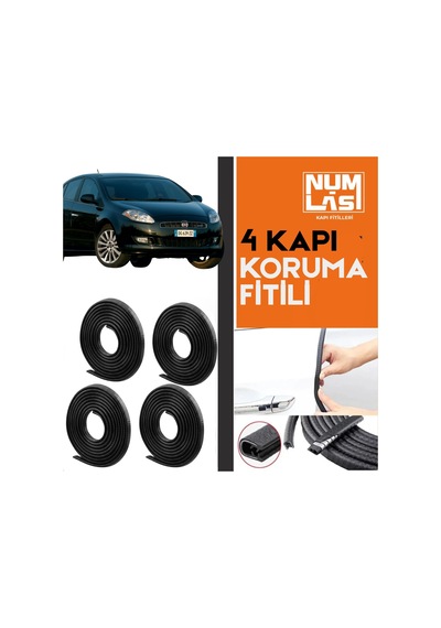 Fiat Bravo 4 Kapı Koruma Fitili Siyah Renk Numlas-a Kalite-nm2145