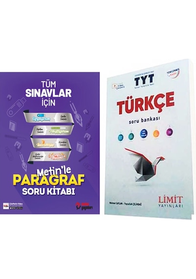 Limit Yayınları Tyt Türkçe Soru Bankası Ve Metin Paragraf Soru Bankası Seti 2 Kitap