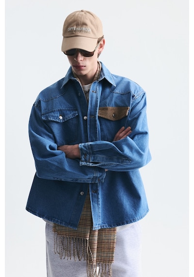 Vamos Oversize Kot Gömlek Açık Mavi
