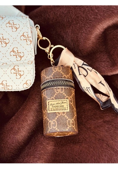 Elora Atelier Fular Detaylı Mini Çanta Charm Taba