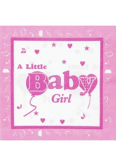 Baby Shower Peçete. Pembe - 33 x 33 CM - 20 Adet
