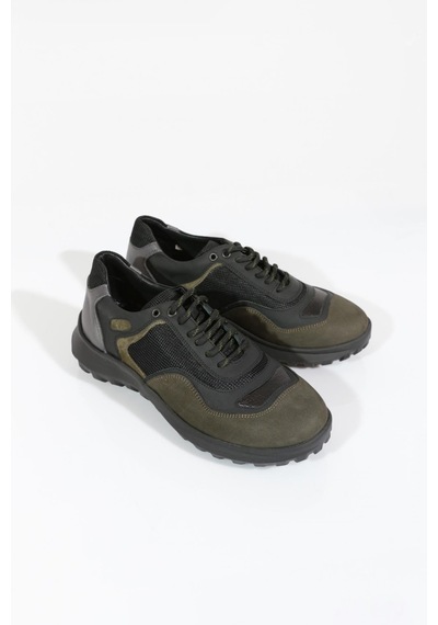 Dgn 9747 Erkek Bağcikli Sneakers Ayakkabi Haki Nubuk