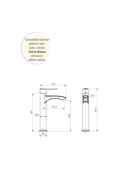 Karen Banyo Nova Çanak Lavabo Bataryası, Krom, Cisa 47275 krom