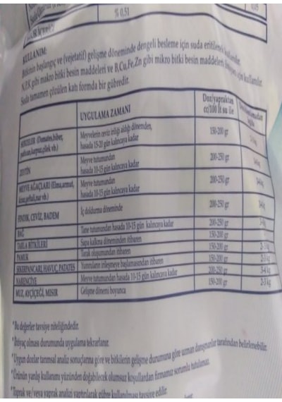 Mebor 12 8 32 Harmanlanmış Npk Gübresi 1 KG