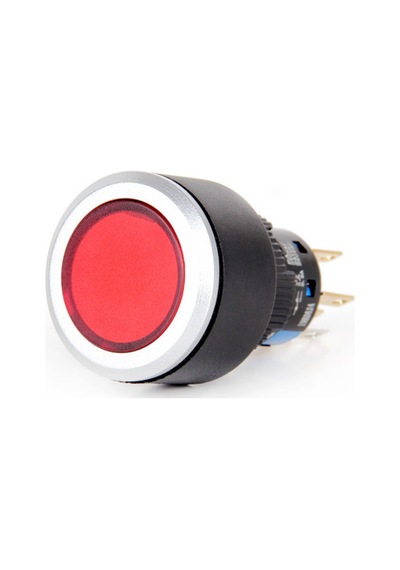 K16-372-ra2 16mm Kum. Butonu Kalıcı Kırmızı