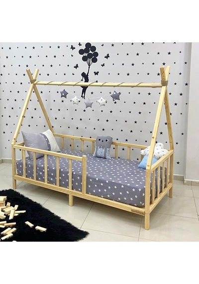 Markaawm Montessori Yatak Doğal Çam Ağacı Kızılderili 80x180 Genel