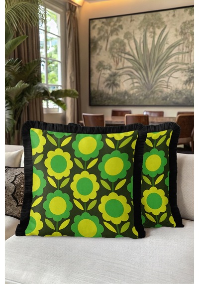 Retro Çiçek Desenli Floral Saçaklı Yastık Kılıfı-vintage Botanik Sarı Siyah Püsküllü Kırlent Kılıfı Kadim Sahil Serenat Retro Çiçek Desenli Floral Saçaklı Yastık Kılıfı-vintage Botanik Sarı Siyah Püsküllü Kırlent Kılıfı Kadim Sahil Serenat